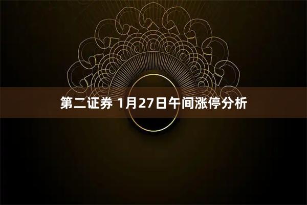 第二证券 1月27日午间涨停分析